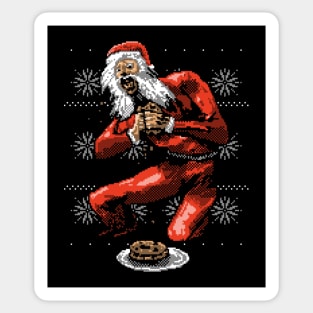 Santa Devouring His Cookies Sticker